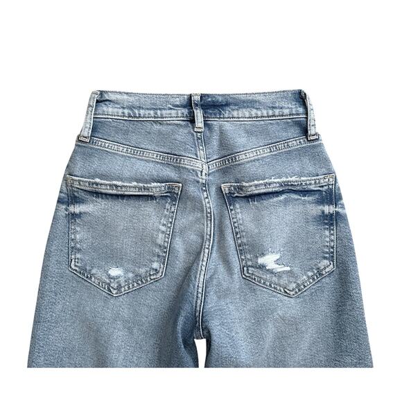 Arizona Highest Rise Straight Leg Studded Distressed Blue Jeans Size 0 - Picture 4 of 9